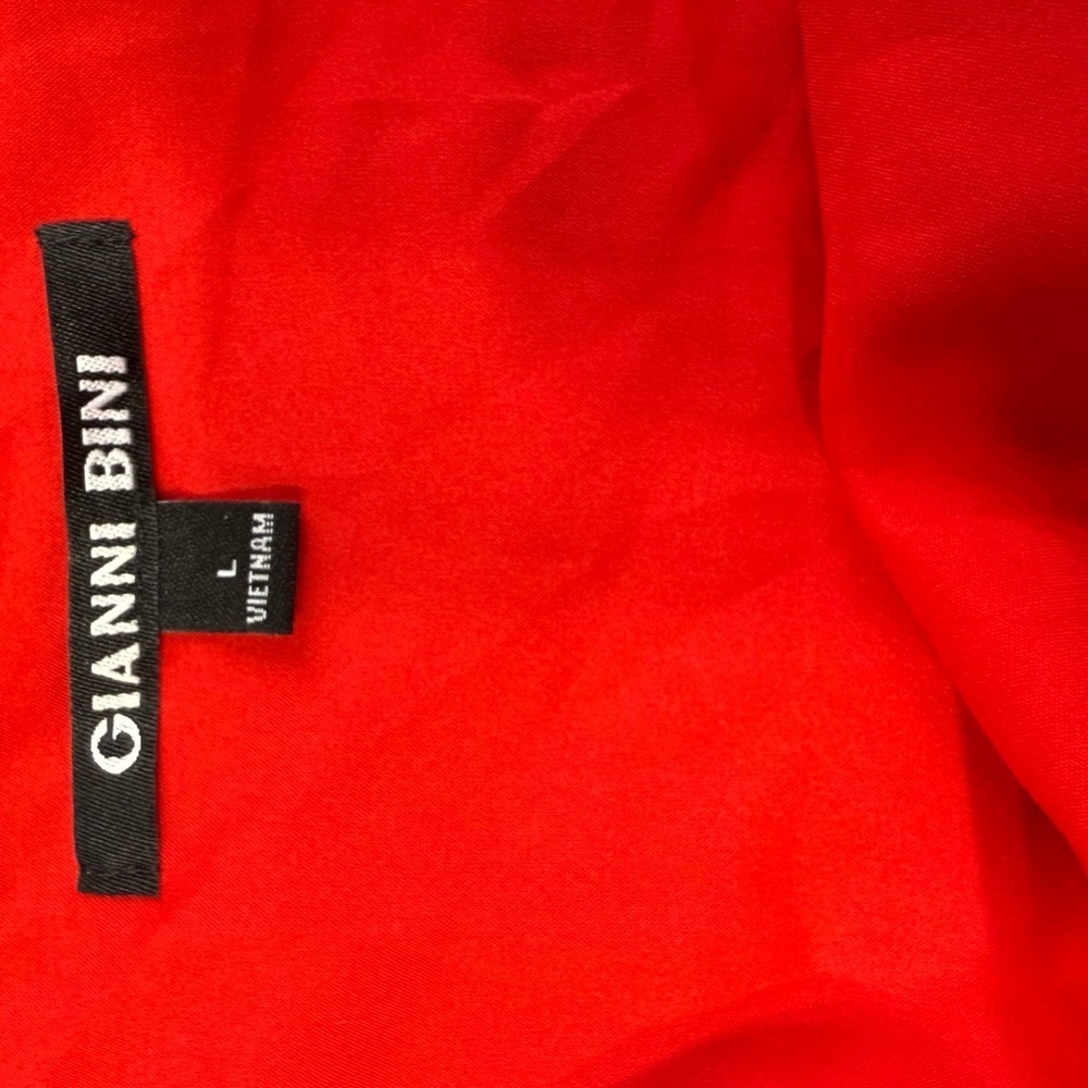Gianni Bini red wrap dress for women, size L, V-neck, short sleeves - Picture 3 of 4
